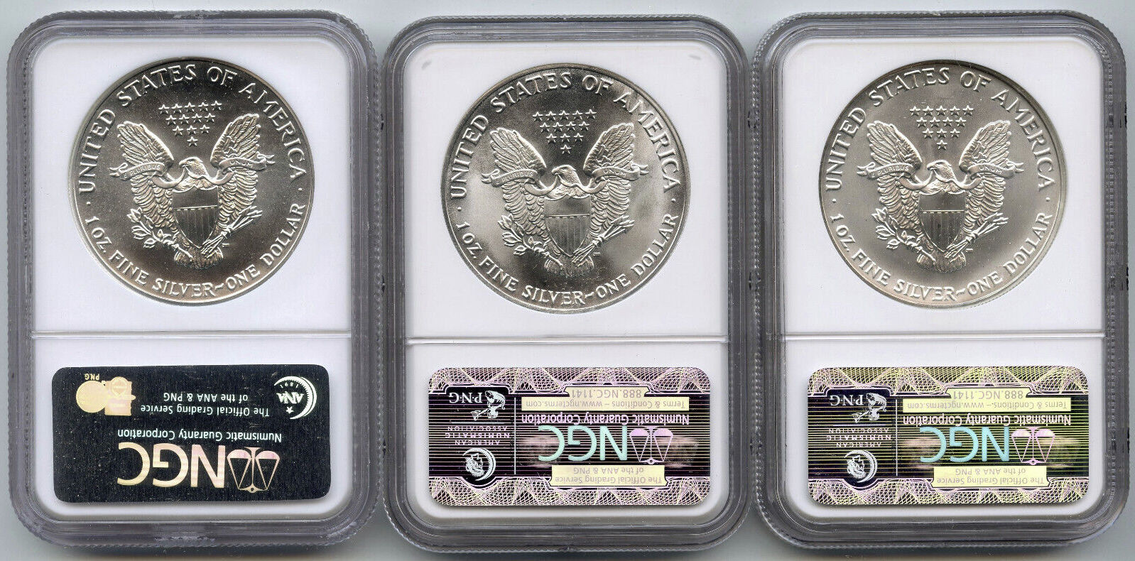 Dollar 1986 - 2005 American Eagle Silver 20-Coin Set NGC MS69