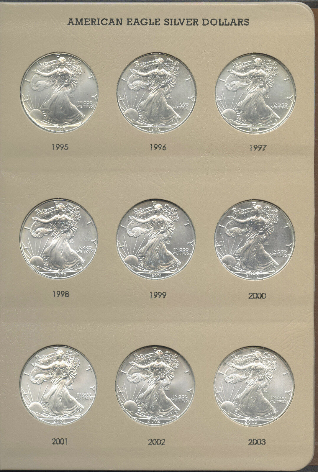  Dansco US American Silver Eagle Coin Album 1986 to