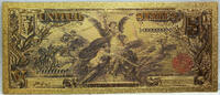 USA Banknoten $5 Silver Certificate Educational 24k Gold Foil Plated Note Currency GFN14 -