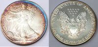 Anlagemünzen Dollar American Eagle 1 oz Fine Silver - Toning Toned Bullion Ounce - H137 -