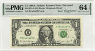 USA Banknoten  1988-A $1 Federal Reserve Note PMG 64 EPQ Radar Serial Cleveland Ohio - C254
