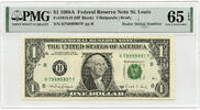 USA Banknoten  1988-A $1 Federal Reserve Note PMG 65 EPQ Radar Serial St. Louis Missouri - C255
