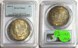 USA Dollar 1897-S Morgan Silver PCGS MS63 Certified Toning Toned San Francisco BX908 -