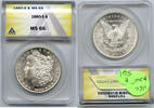 USA Dollar 1880-S Morgan Silver ANACS MS 65 Certified - San Francisco Mint - H561 -