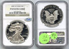 Anlagemünzen Dollar 2002-W American Eagle 1 oz Proof Silver NGC + QA PF69 Ultra Cameo - H738 -
