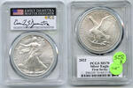 Anlagemünzen Dollar 2022 American Eagle Silver PCGS MS70 First Strike Damstra Signature H825 -
