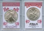 Anlagemünzen 2024 American Silver Eagle 1 oz Coin It's A Girl Holder BU Gem Uncirculated Gift -