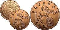 Anlagemünzen Medal Standing Freedom Girl 1 oz Copper Round Silver Shield Art - LG745 -