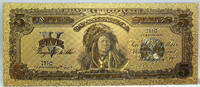 US Paper Money 1899 $ 5 Indian Chief Silver Certificate Novelty 24K Gold Plated Note 6 - GFN15