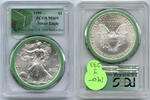 Anlagemünzen Dollar American Eagle Silver PCGS MS69 Green Label US Mint Sealed Box J233 -