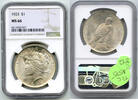 USA Dollar Peace Silver NGC MS66 Certified - Philadelphia Mint - C842 -