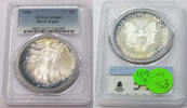 Anlagemünzen Dollar American Eagle 1 oz Silver PCGS MS 68 Toning Toned Bullion - E631 -