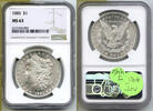 USA Dollar Morgan Silver NGC MS63 Certified - Philadelphia Mint - J446 -