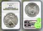 Anlagemünzen Dollar American Eagle 1 oz Silver NGC MS 70 Certified $1 Bullion - B347 -