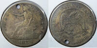 USA Trade Dollar 1875-S United States Silver - Hole in Coin - Toning Toned - K310 -