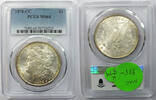 USA Dollar 1878-CC Morgan Silver PCGS MS64 Toning Toned - Carson City Mint - K374 -