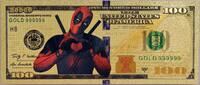 USA Banknoten Deadpool Marvel Comics $100 Novelty 24K Gold Foil Plated Note Bill GFN60 -