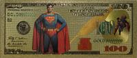 USA Banknoten $100 Superman DC Comics Novelty 24K Gold Foil Plated Note Bill GFN62 -