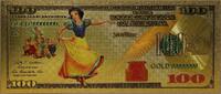 USA Banknoten Snow White Disney Princess $100 Novelty 24K Gold Foil Plated Note Bill GFN63 -