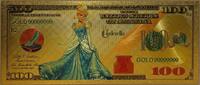 USA Banknoten Cinderella Disney Princess $100 Novelty 24K Gold Foil Plated Note Bill GFN64 -
