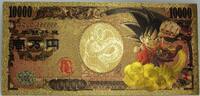 USA Banknoten Dragon Ball Son Goku Nimbus 10000 Novelty 24K Gold Foil Plated Note Bill GFN73 -
