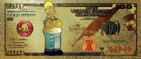 USA Banknoten Homer Simpson The Simpsons $100 Novelty 24K Gold Foil Plated Note Bill GFN77 -