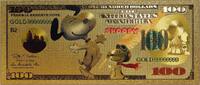 USA Banknoten $100 Snoopy Beagle Peanuts Cartoon Novelty 24K Gold Foil Plated Note Bill GFN80 -