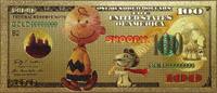 USA Banknoten $100 Charlie Brown Peanuts Cartoon Novelty 24K Gold Foil Plated Note Bill GFN81 -
