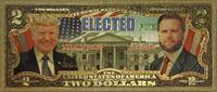 USA Banknoten $2 Donald Trump J.D. Vance Elected Novelty 24K Gold Foil Plated Note Bill GFN92 -