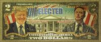 USA Banknoten $2 Donald Trump Elon Musk Elected Novelty 24K Gold Foil Plated Note Bill GFN93 -