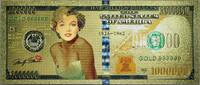 USA Banknoten Marilyn Monroe Color $1,000,000 Memorial Note Novelty 24K Gold Plated Bill XX007 -