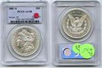USA Dollar 1887-S Morgan Silver PCGS AU 58 Certified - San Francisco Mint - L23 -