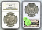 USA Dollar 7/8TF Strong Morgan Silver NGC MS63 Certified Philadelphia - L665 -