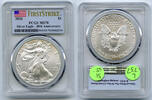 Anlagemünzen Dollar American Eagle 1 oz Silver PCGS MS70 First Strike Toning Toned L737 -