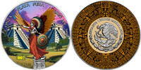 Anlagemünzen 2024 Mexico Libertad 1 Oz Silver Cuauhtemoc Aztec Warrior Colorized Coin Moneda -
