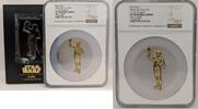 Anlagemünzen 2025 Star Wars C-3PO Shaped 1 Oz Silver Coin NGC PF70 Niue $2 Droids - JR172 -