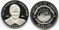 Anlagemünzen $20 Coin 2000 President George Bush Liberia 999 Silver - L992 -