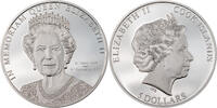 Anlagemünzen 2022 Queen Elizabeth II Silver 1 oz Proof $5 Cook Islands Coin w/ COA - JP100 -