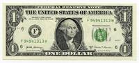 US Paper Money  2017-A $1 Federal Reserve Note Atlanta Fancy Repeater Serial Currency - Q816
