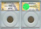 US Coins Indian Head Cent 1886 ANACS AU 50 Type 1 Feathers to IC'' Certified Coin RK966 -