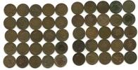 US Coins Indian Head Cent 1864 Penny 50-Coin Roll Pennies Lot Collection - Q949 -