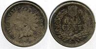 US Coins Indian Head Cent 1862 Penny - Copper-Nickel - Q63 -