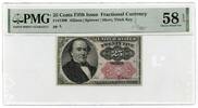 US Paper Money 25 Cents United States Fractional Currency PMG 58 Choice EPQ Fifth Issue - R322 -