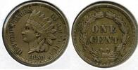 US Coins Indian Head Cent 1859 Penny - Copper-Nickel - Q136 -