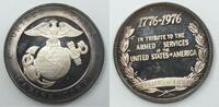 Bullion Medal United States Marine Corps Silver Art Round 1776-1976 - R390 -