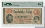 US Paper Money 1861 $ 10 Confederate States of America Currency PMG Fine... 2,022.59 元  ＋  运费