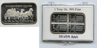 Bullion Medal Stagecoach 999 Silver 1 oz Art Bar Ingot  Bullion - Q223  674.20 元  ＋  运费