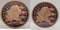Bullion  1794 Flowing Hair Colorized American Flag USA 5 Oz 999 Copper R... 168.21 元  ＋  运费