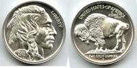 Bullion Medal 1913 Native American Indian + Buffalo Bison 999 Silver 2 oz Art Round R667 -