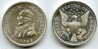 Bullion Medal 1792 Washington Presidential 999 Silver 2 oz Art Round Bullion - R672 -